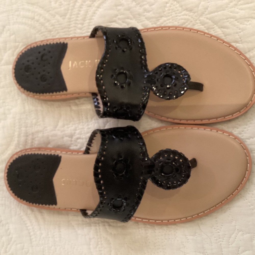NEW! Never worn Jack Roger’s flat black sandals